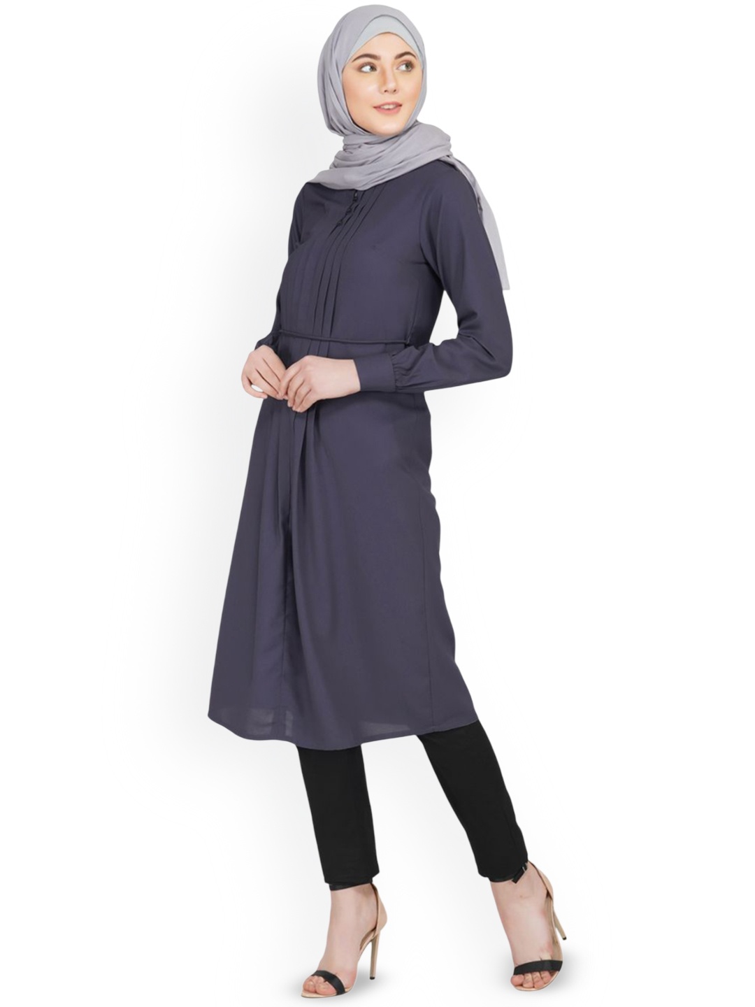 

IDH London Women Solid Abaya Burqa, Grey