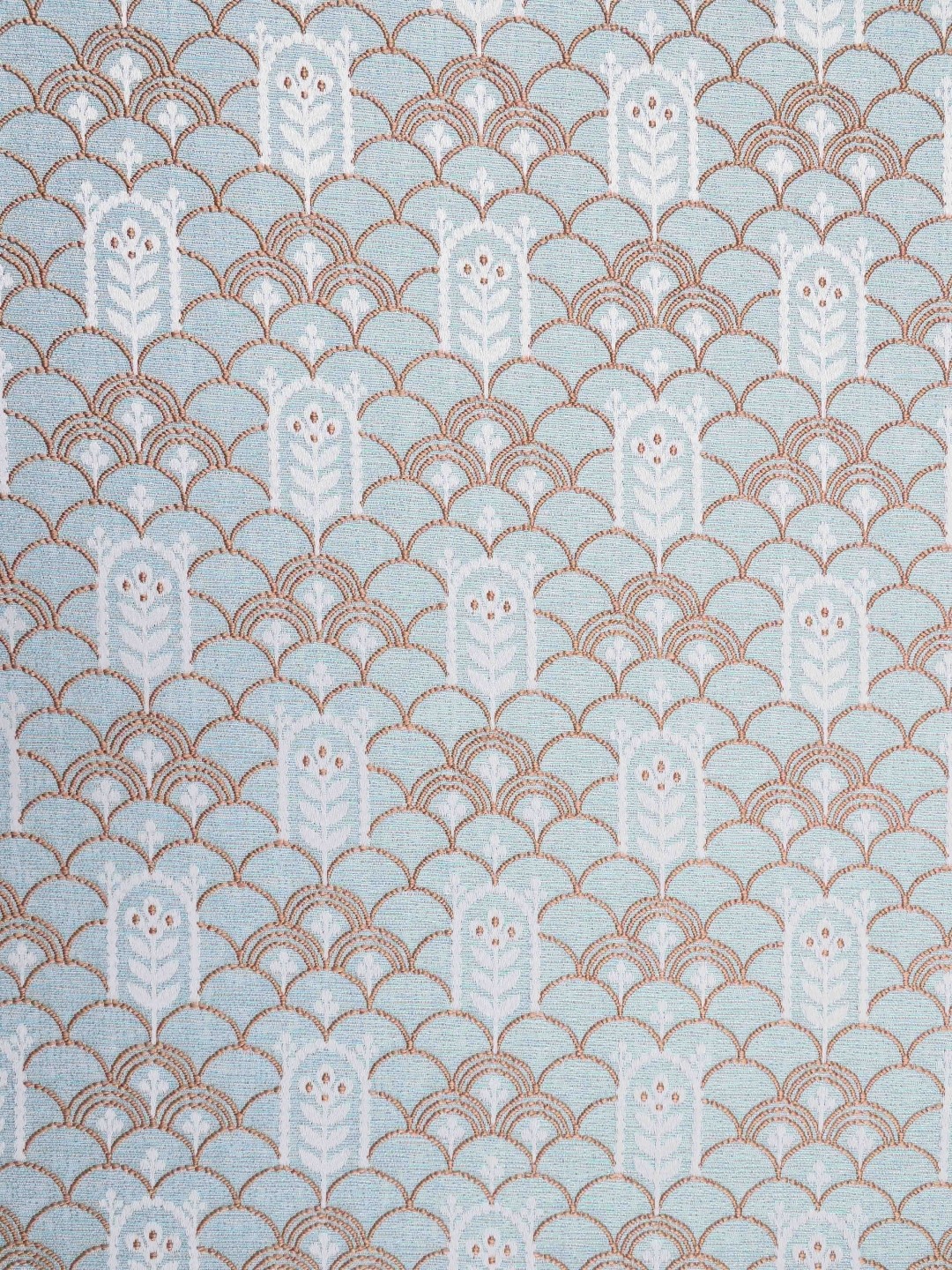

Ariana Mehraab Blue & Brown Geometric Printed Jacquard Window Curtain
