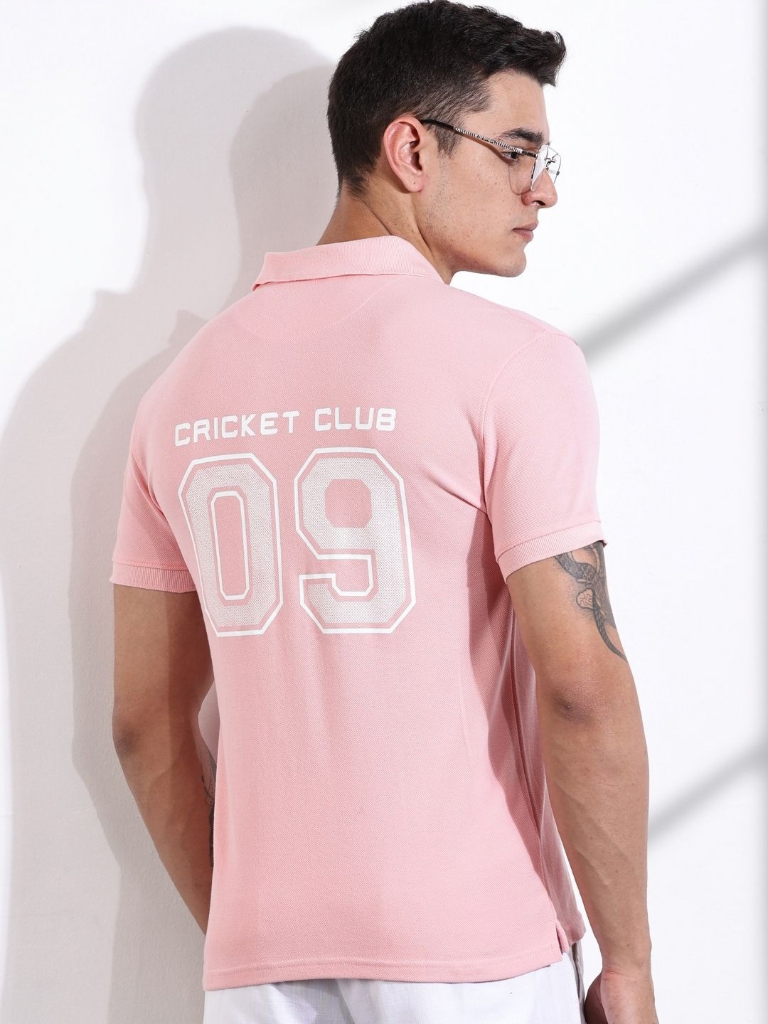 

Thomas Scott Men Typography Printed Polo Collar Cotton T-shirt, Pink