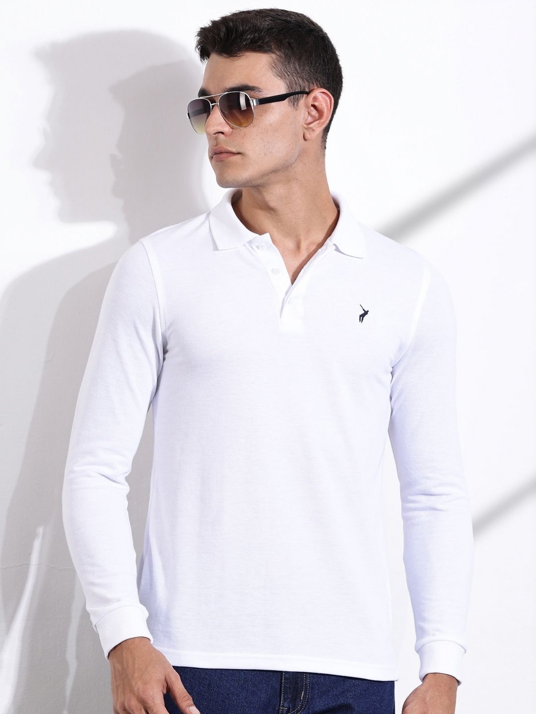 

Thomas Scott Men Solid Polo Collar T-shirt, White