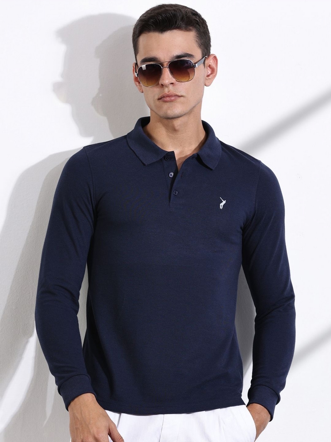 

Thomas Scott Men Solid Polo Collar T-shirt, Navy blue