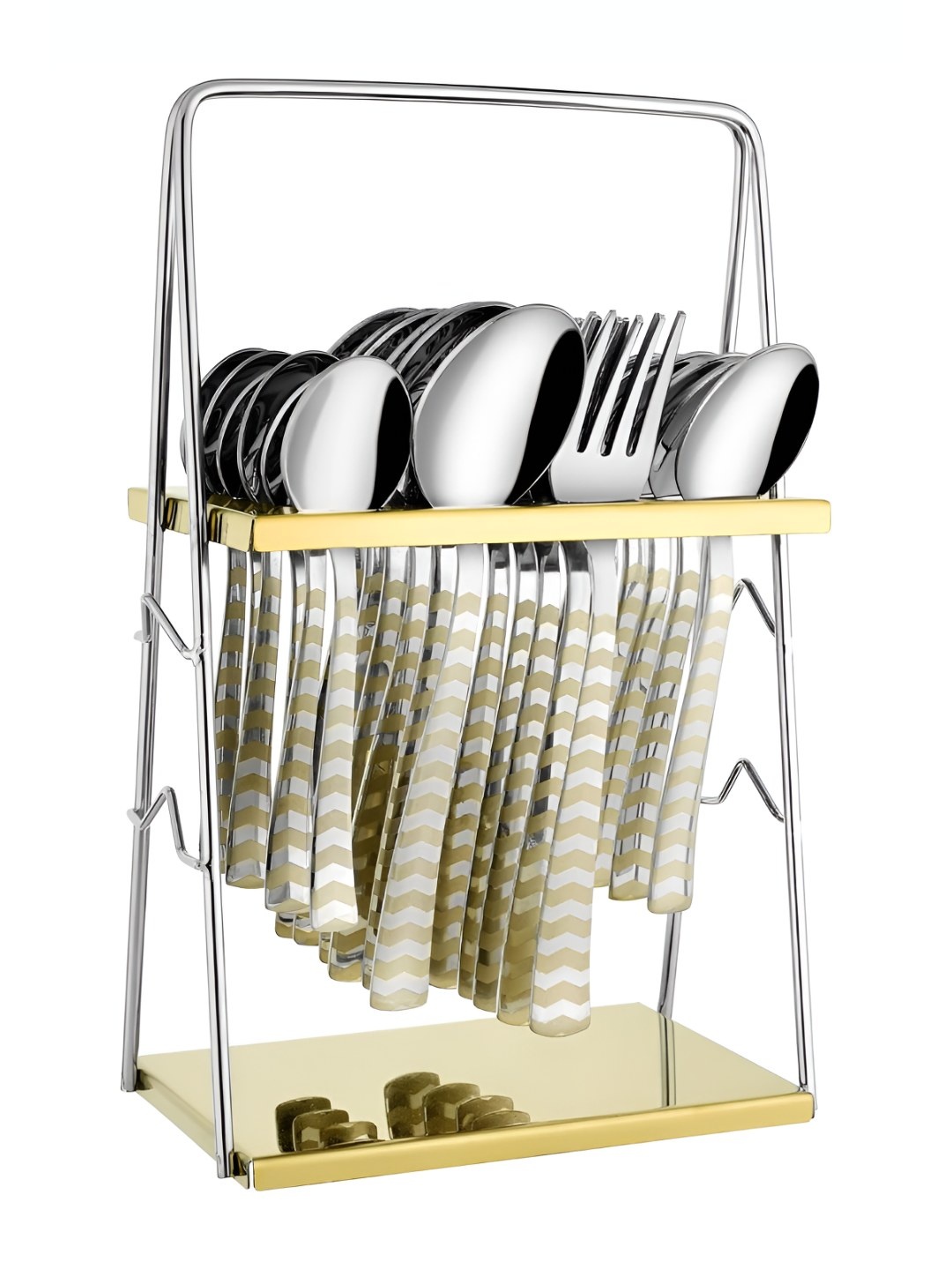 

Parage Silver-Toned 25 Pieces Stainless Steel Cutlery Set With Stand
