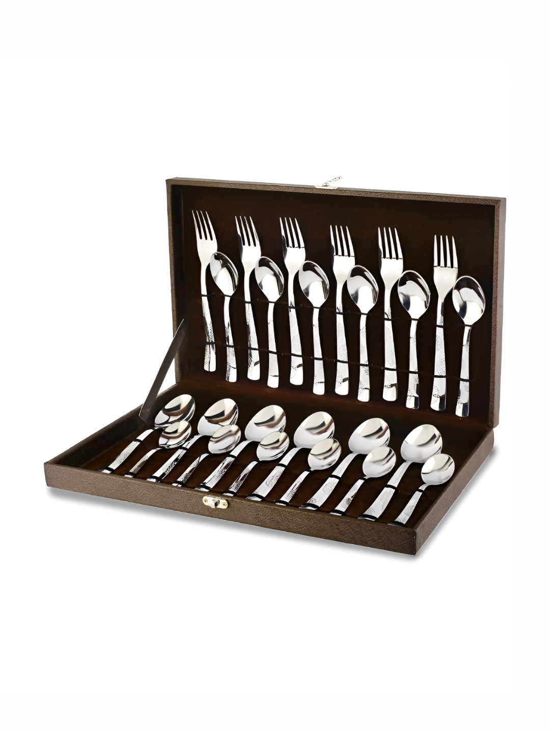 

Parage Silver-Toned 24 Pieces Stainless Steel Cutlery Set With Leatherite Box