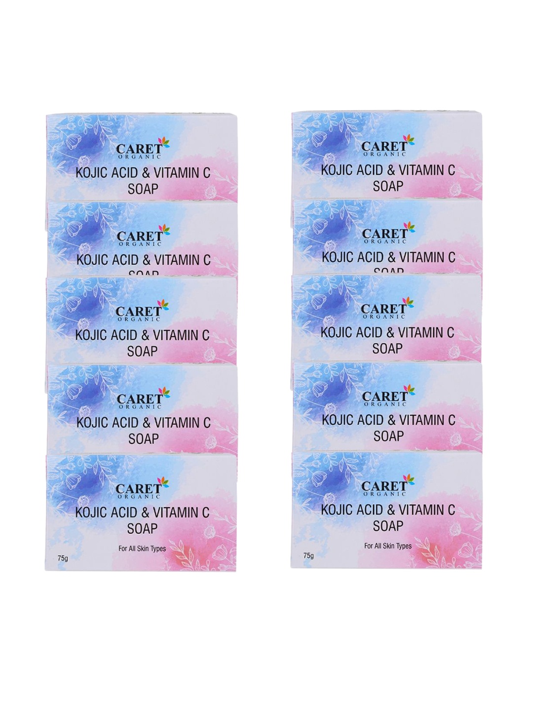

CARET ORGANIC Set Of 10 Kojic Acid & Vitamin C Soap - 75 g Each, White
