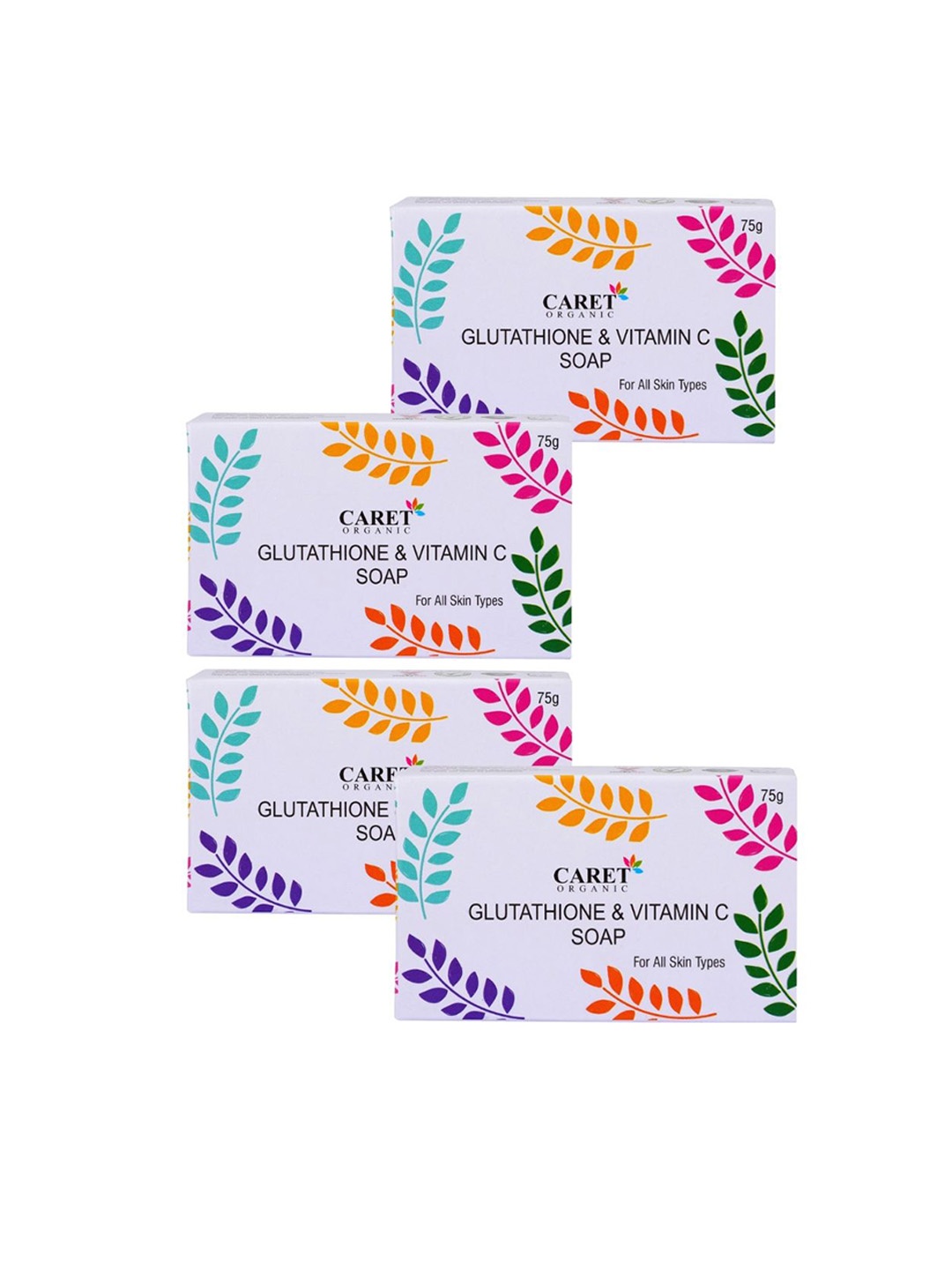 

CARET ORGANIC Set Of 4 Glutathione Soap With Vitamin C - 75 g Each, White