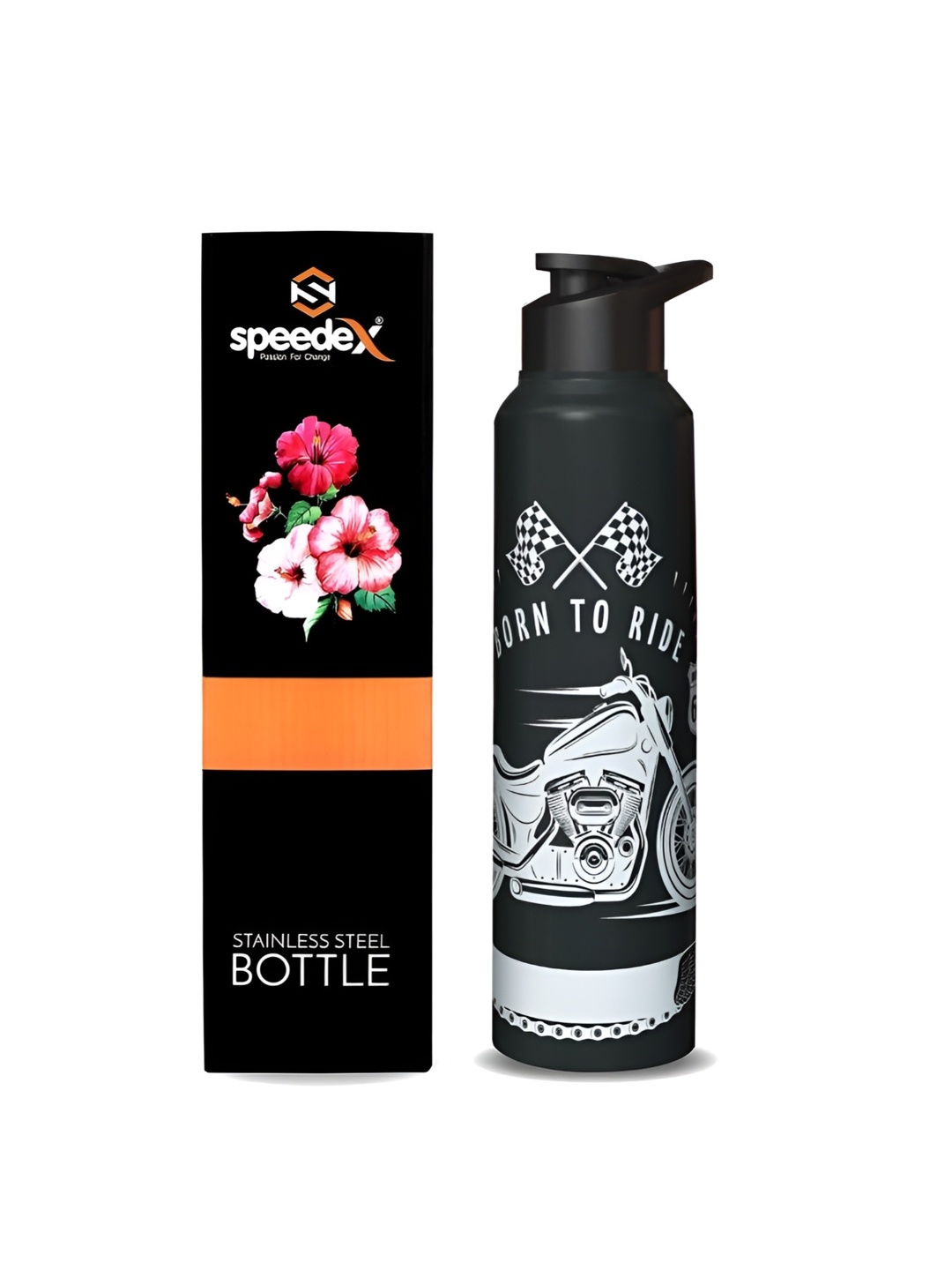 

Speedex Black & White Typography Printed Stainless Steel Water Bottle 1 L