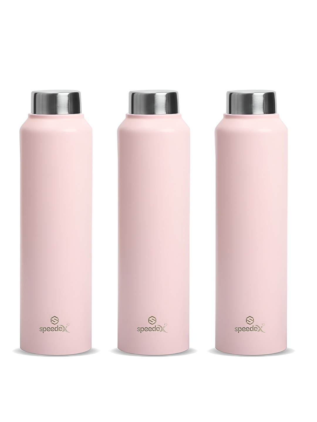 

Speedex Pink & Silver-Toned 3 Pieces Stainless Steel Leakproof Water Bottle 1 L