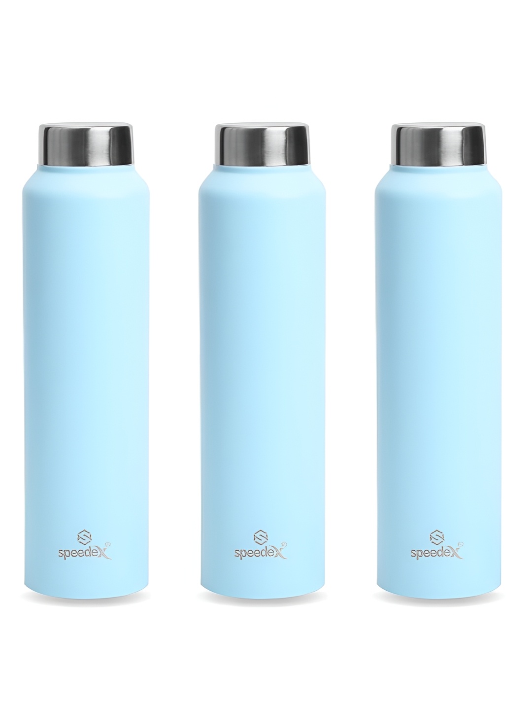 

Speedex Blue and Silver-Toned 3 Pieces Stainless Steel Water Bottle 1L Each