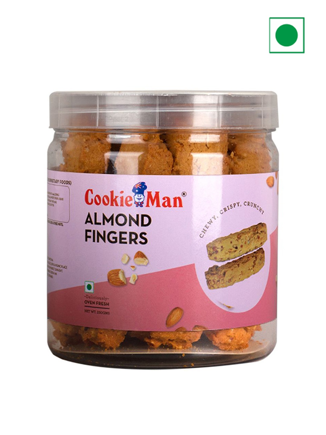 

Cookieman Almond Fingers Cookies - 250g, Pink