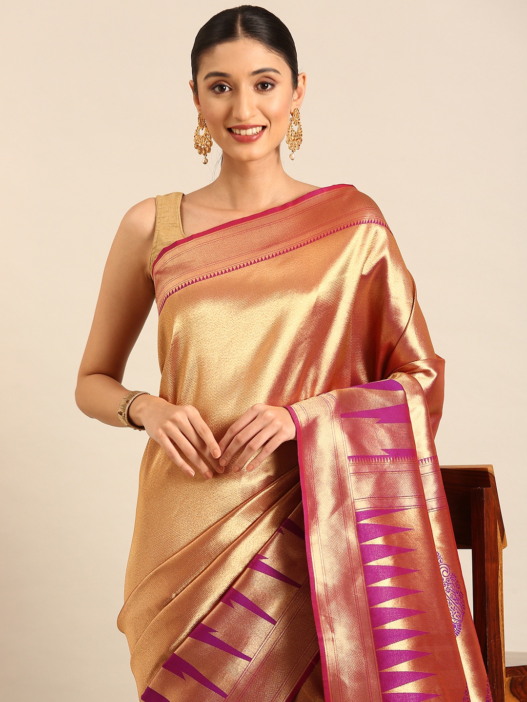 

Mitera Woven Design Zari Designer Saree, Purple