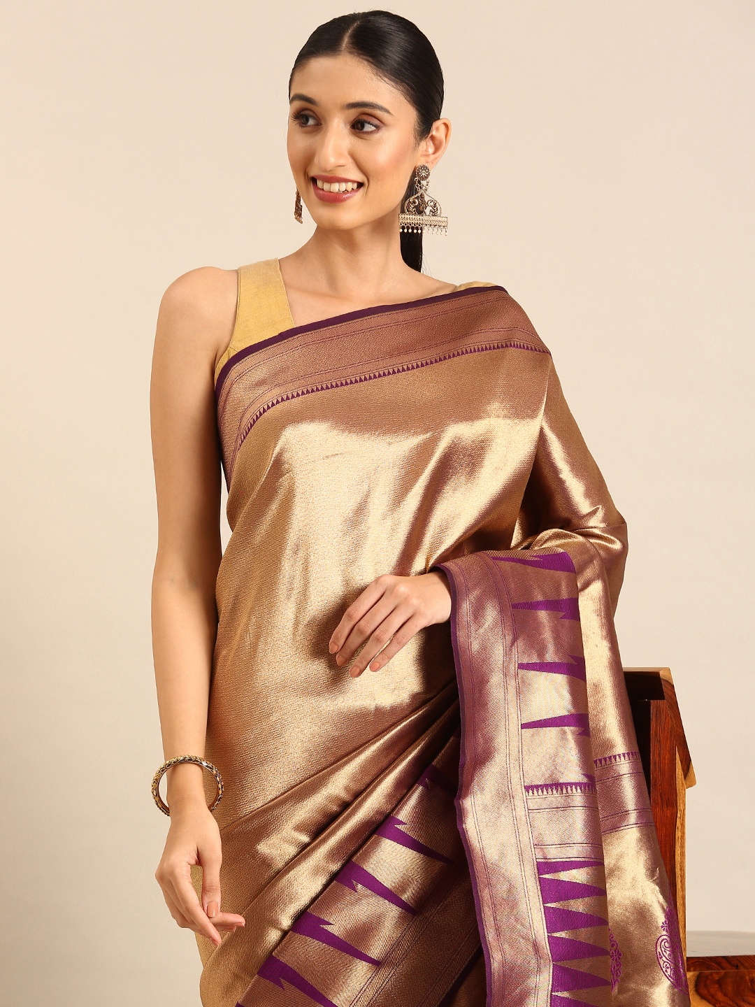 

Mitera Woven Design Zari Saree, Purple