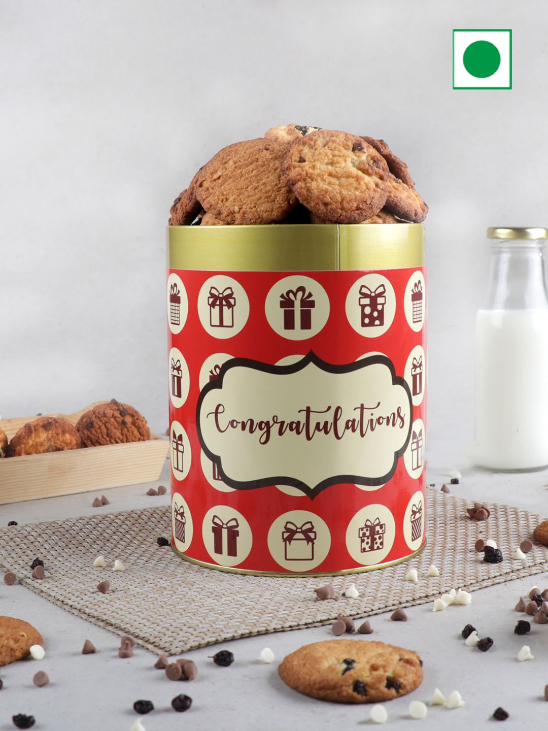 

Cookieman Congratulations Cookies Gift Tin - 600g, Red