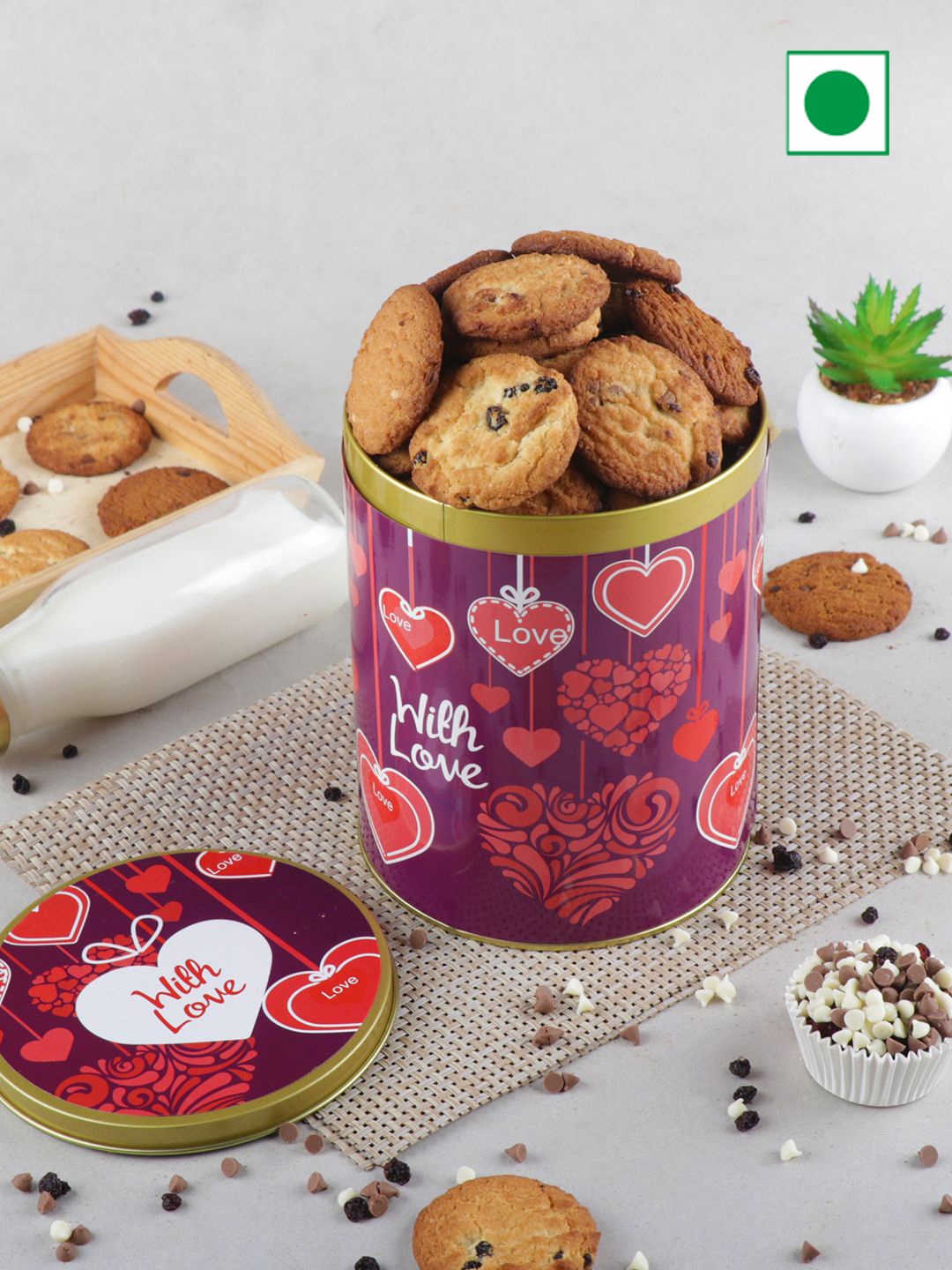 

Cookieman With Love Assorted Cookies Gift Tin - 600g, Red