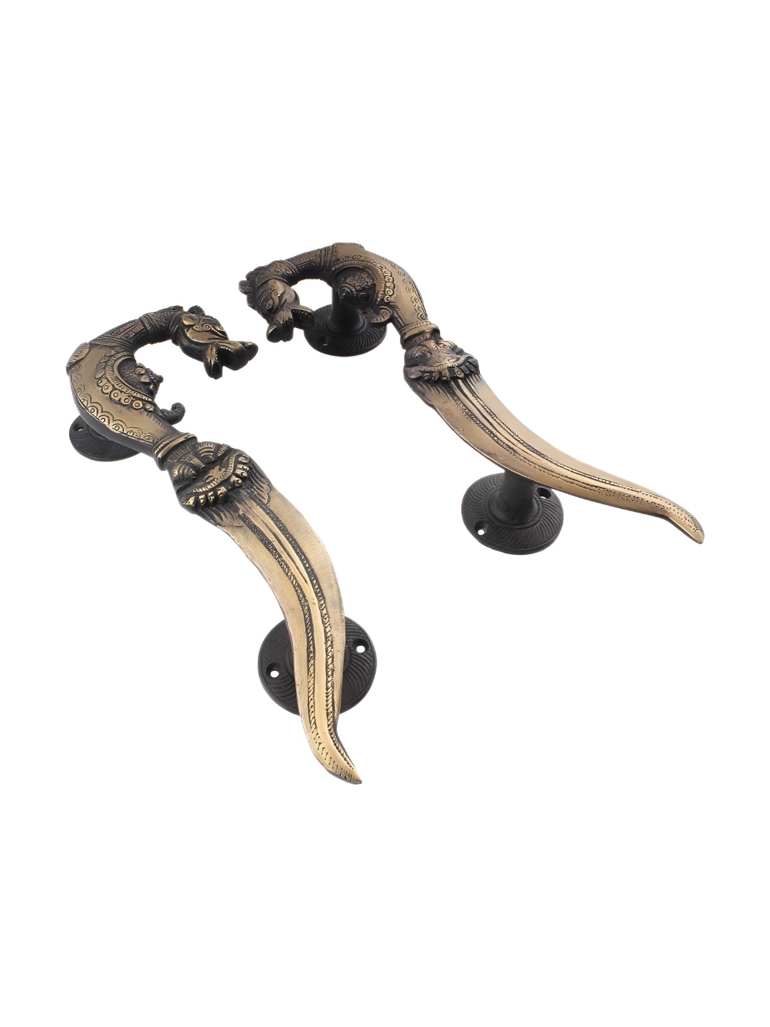 

Indianshelf Bronze and Black 2 Pieces Horse-Shaped Brass Dresser Handles