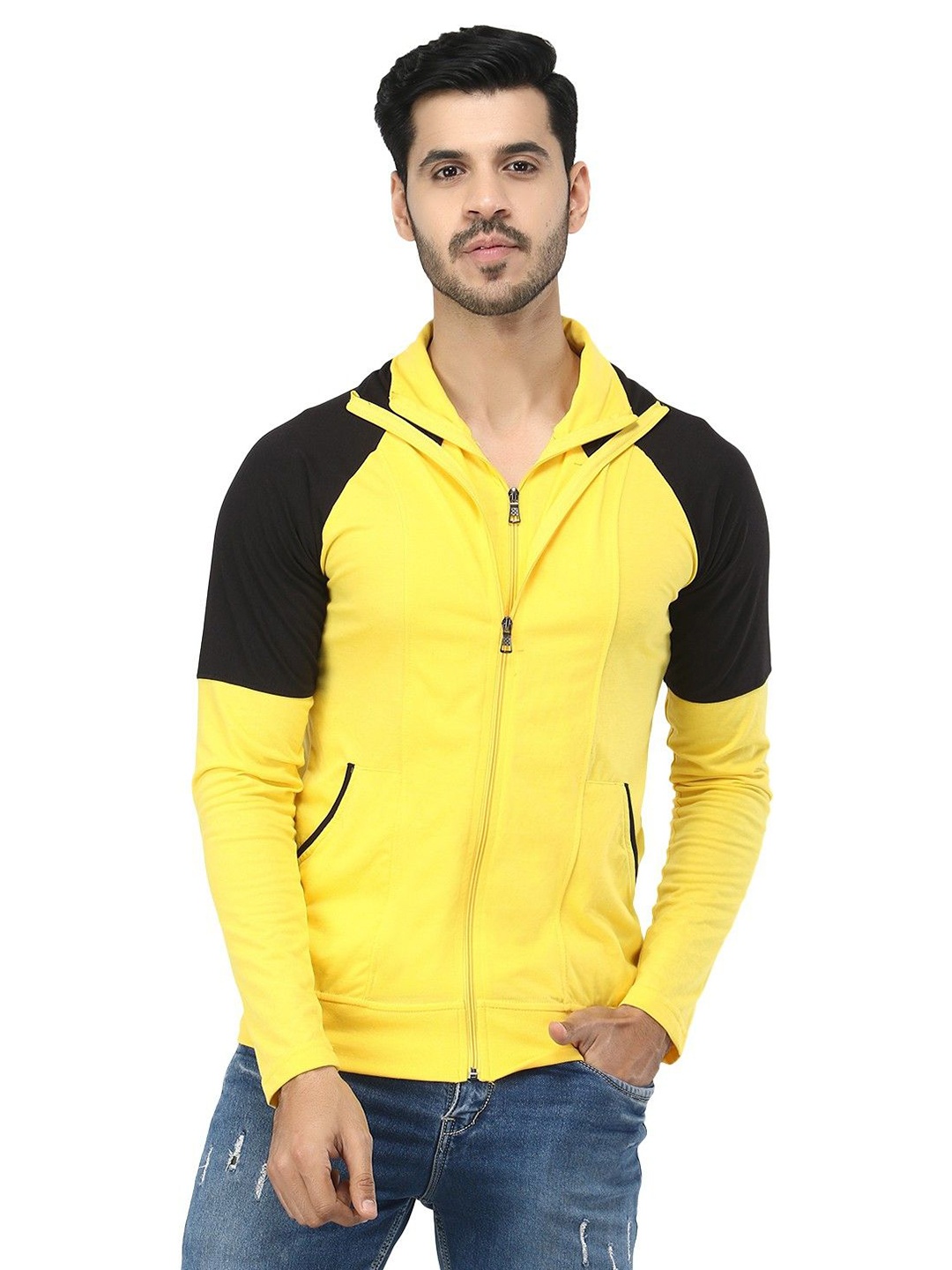 

Black Collection Men Colourblocked Cotton T-shirt, Yellow