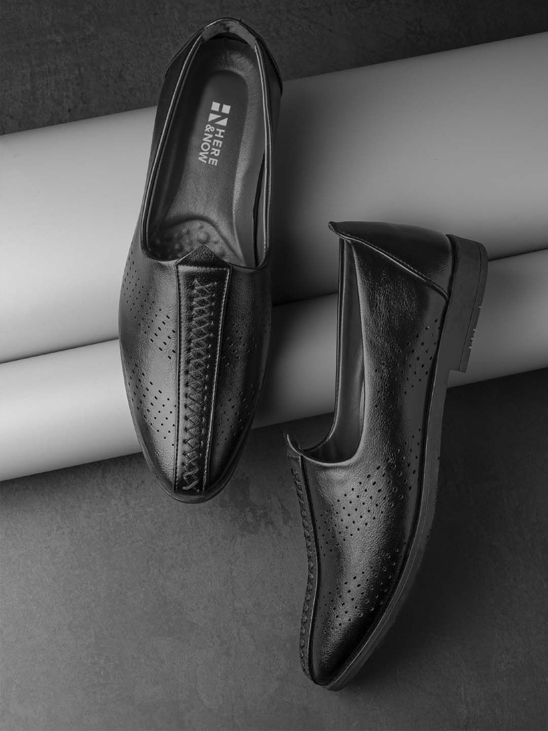 

HERE&NOW Men Slip-Ons Formal Shoes, Charcoal