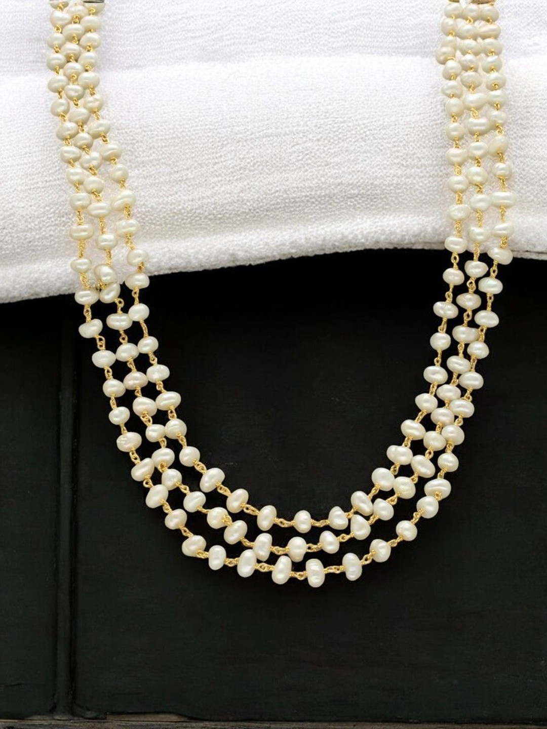 

Sri Jagdamba Pearls Dealer Gold Plated Beaded Layered Necklace