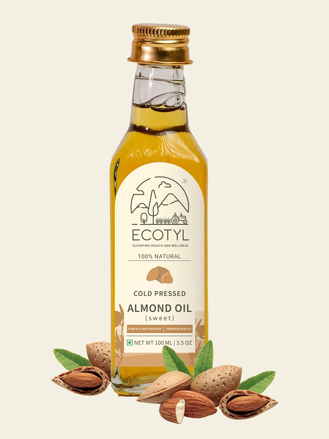 

Ecotyl Cold Pressed Almond Oil - Sweet - 100g, Gold