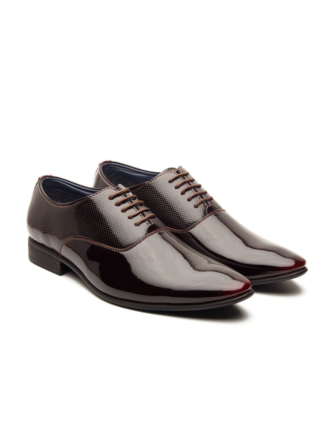 

MICHAEL ANGELO Men Round Toe Formal Oxfords, Burgundy