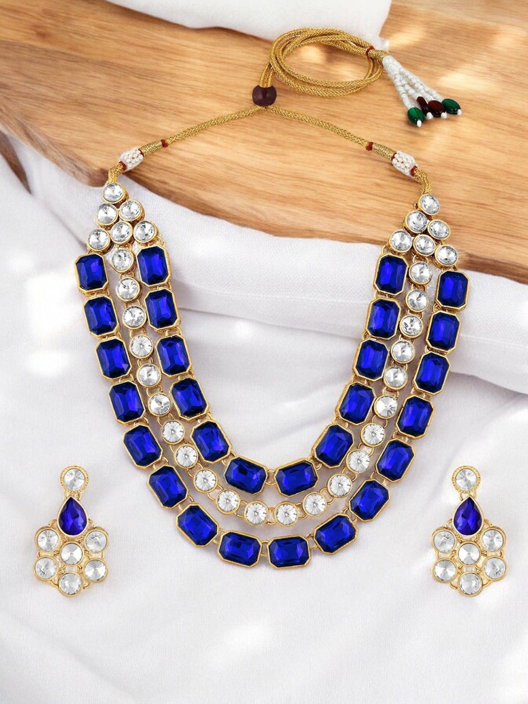 

Stefan Gold Plated Kundan Stone Studded Layered Jewellery Set