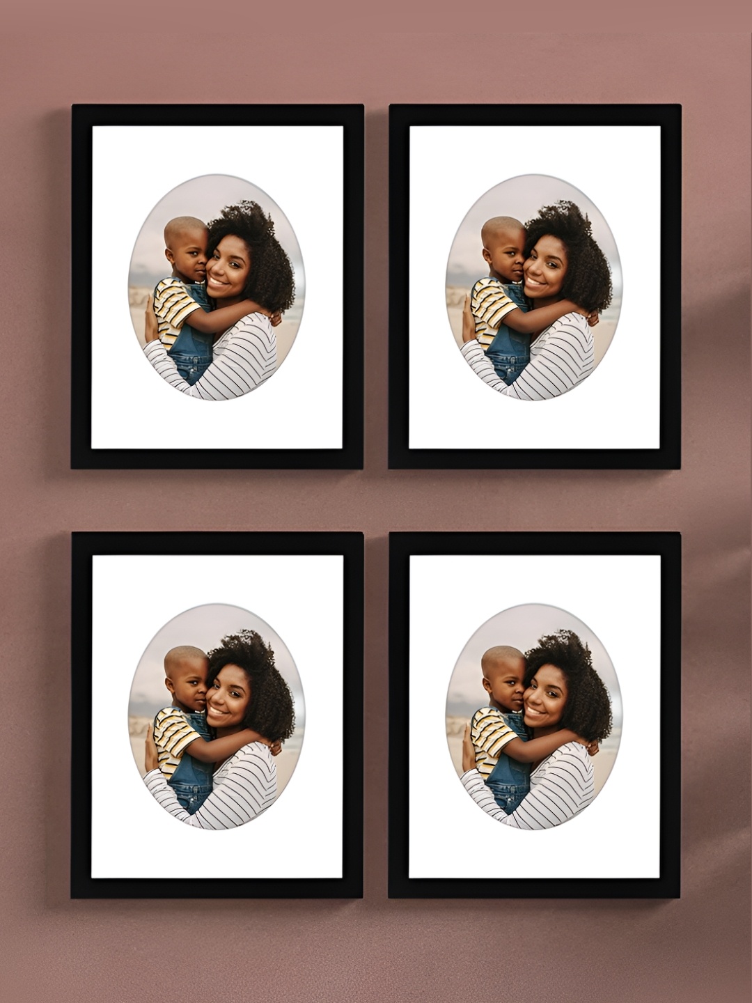 

Art Street Black and White 4 Pieces Self Design Wooden Wall Photo Frames