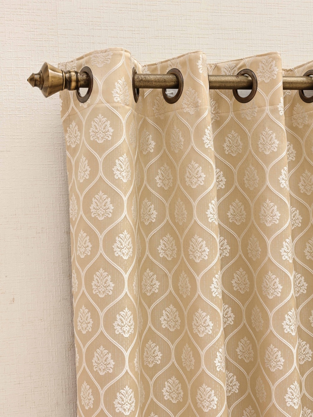 

Ariana Nexus Beige & White Ethnic Motifs Printed Room Darkening Window Curtain