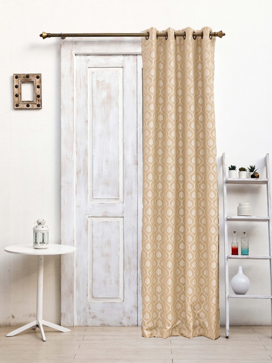 

Ariana Nexus Beige & White Ethnic Motifs Printed Room Darkening Door Curtain
