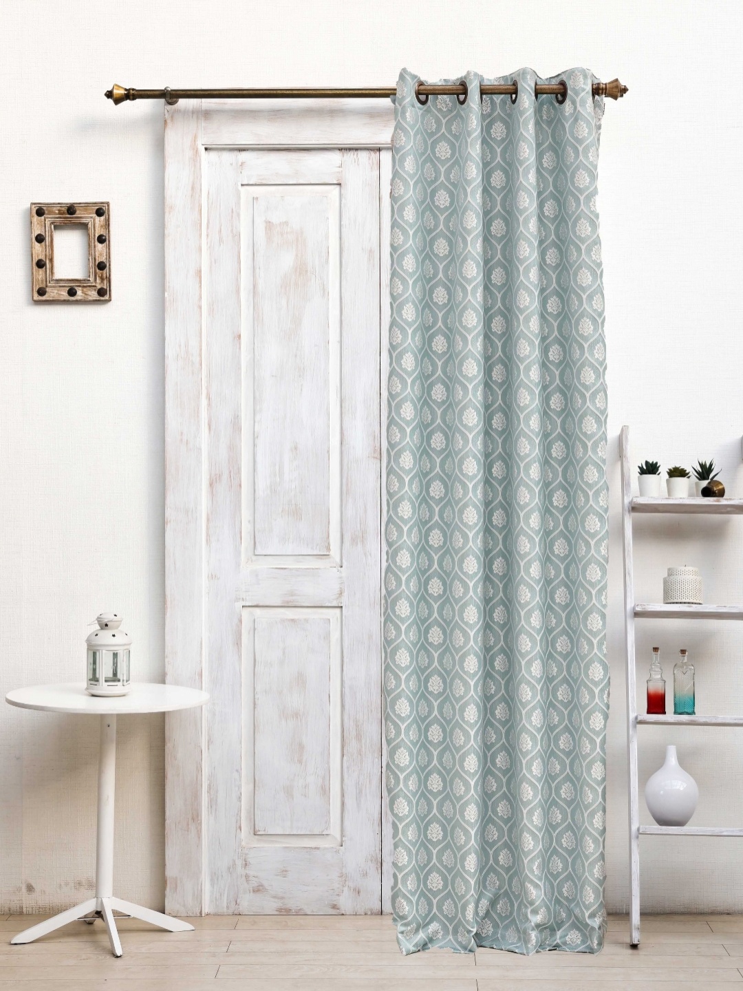 

Ariana Blue & White Ethnic Motifs Room Darkening Window Curtain