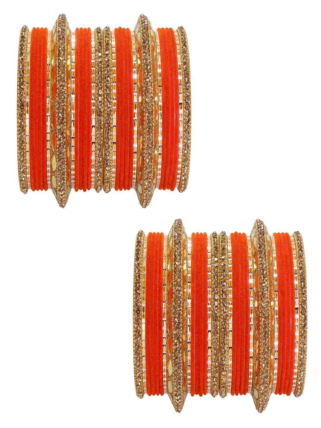 

ZULKA Set Of 60 Gold-Plated Stone-Studded Bangles