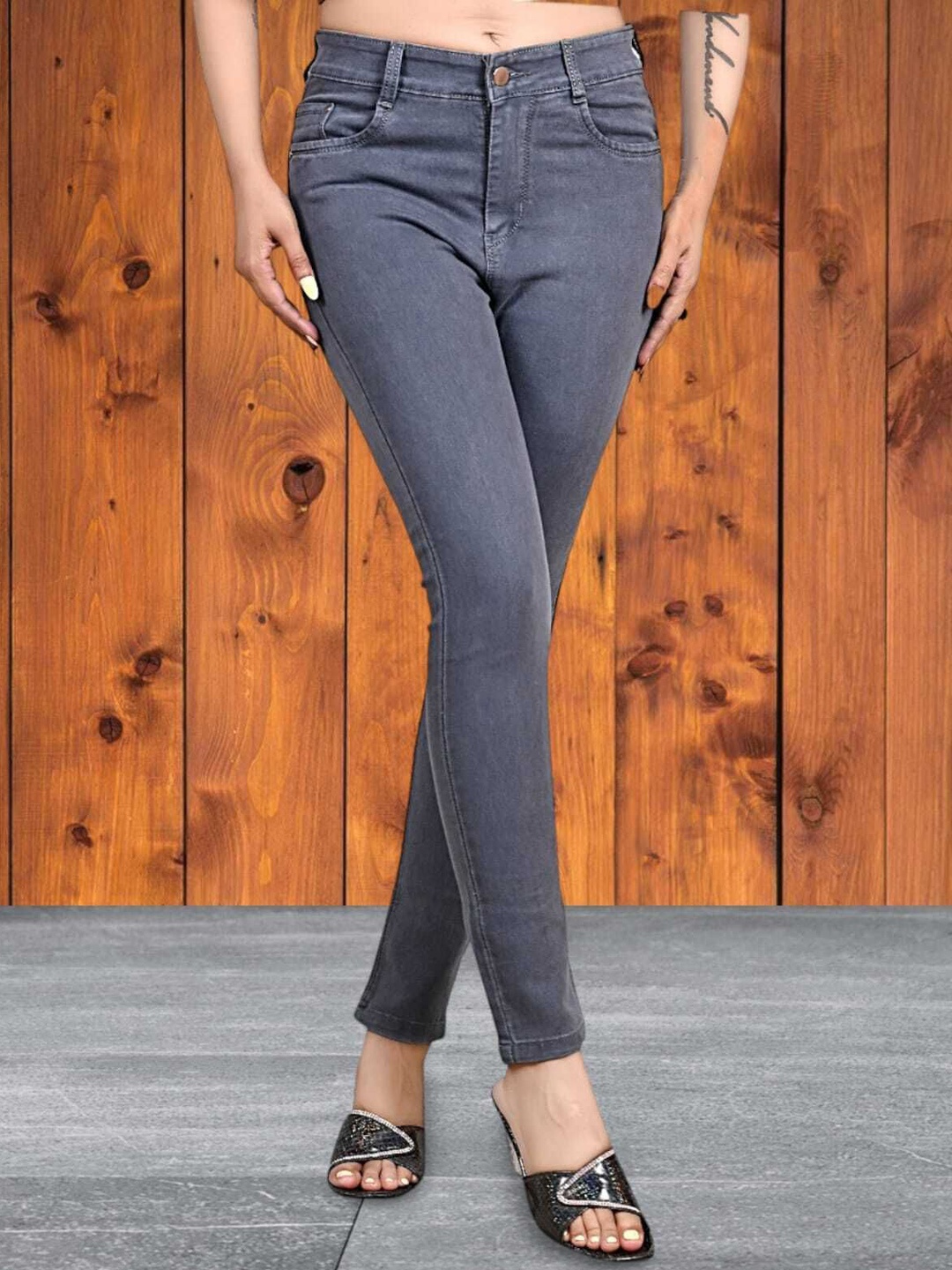 

Hayler Women Skinny Fit Stretchable Jeans, Grey