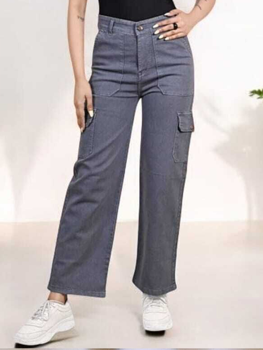 

Hayler Women Stretchable Cargo Styles Jeans, Grey