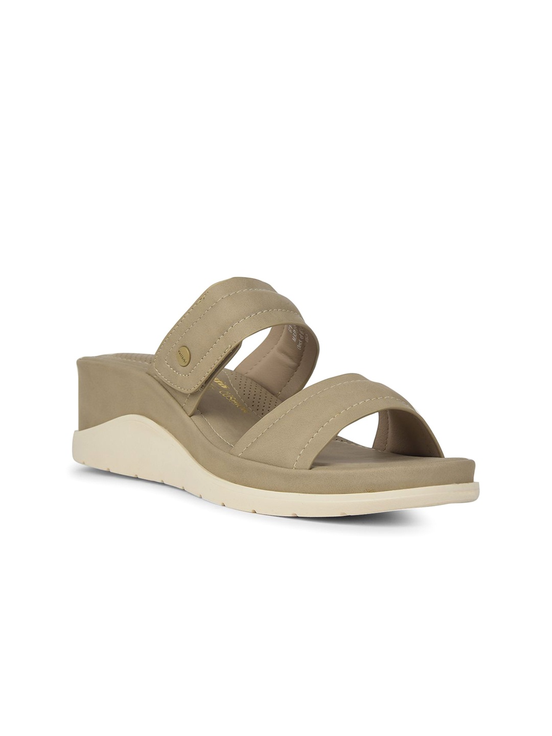 

Bata Women Open Toe Wedge Sandals, Taupe