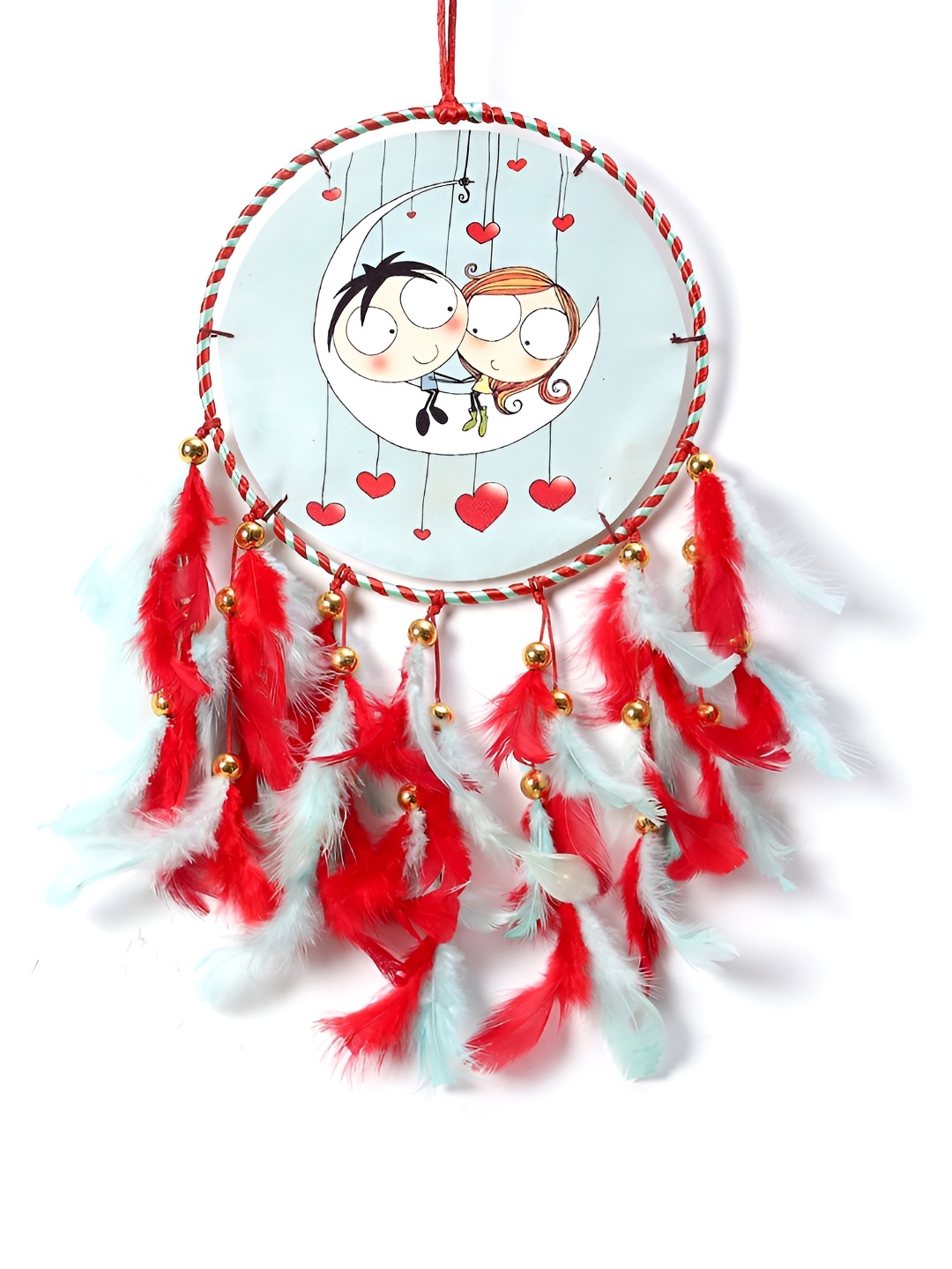 

DULI Blue & Red Printed Dream Catcher Wall Hanging