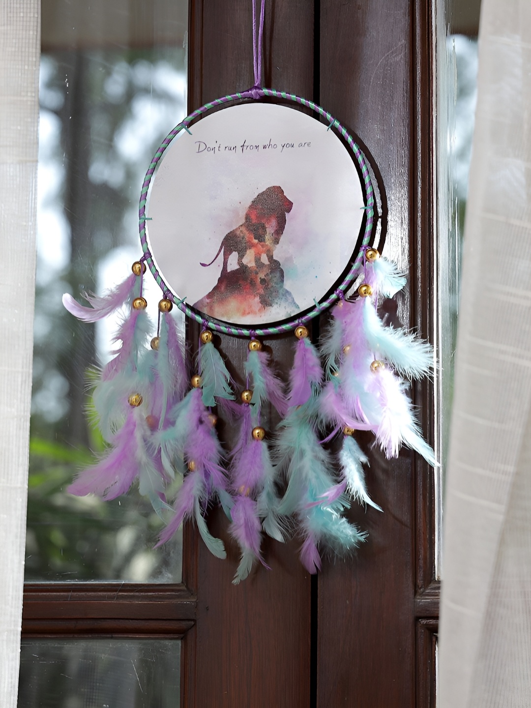 

DULI White & Violet Printed Dream Catcher Wall Hanging