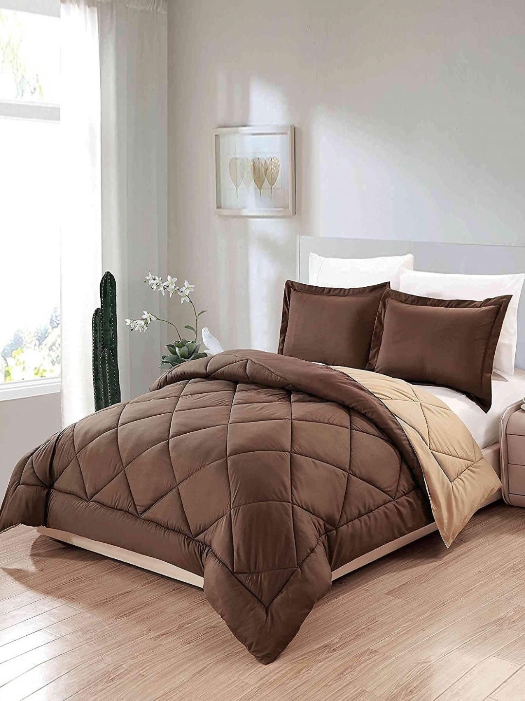 

MAGICAL Beige & Brown 350 GSM Double Bed Blanket