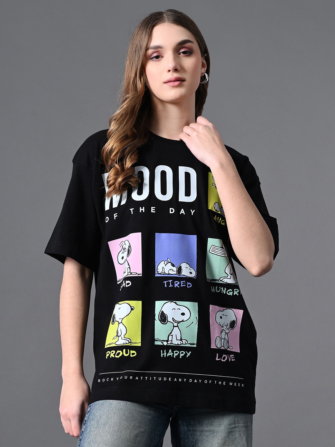 

Kook N Keech Women Printed Bio Finish T-shirt, Black
