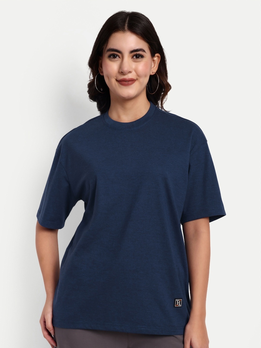 

HEATHEX Women Pockets T-shirt, Navy blue