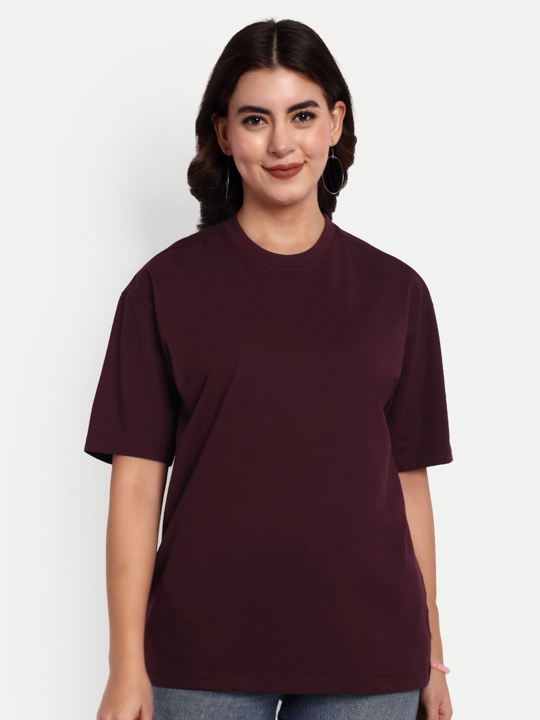 

HEATHEX Women Pockets T-shirt, Maroon