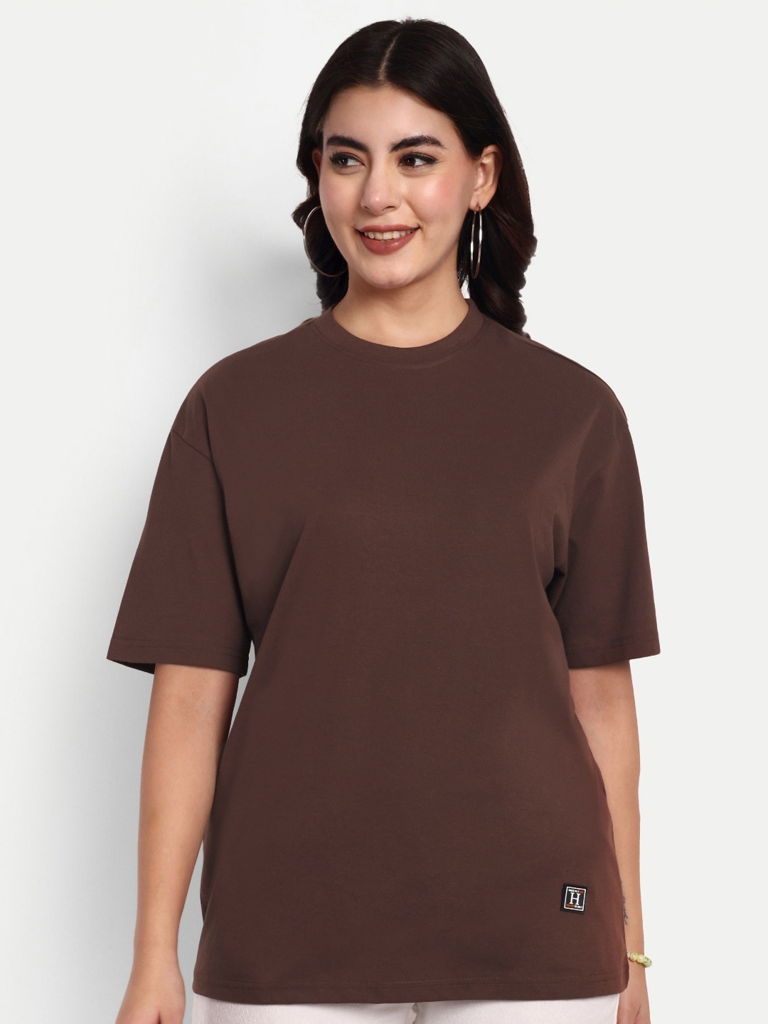 

HEATHEX Women Pockets T-shirt, Brown