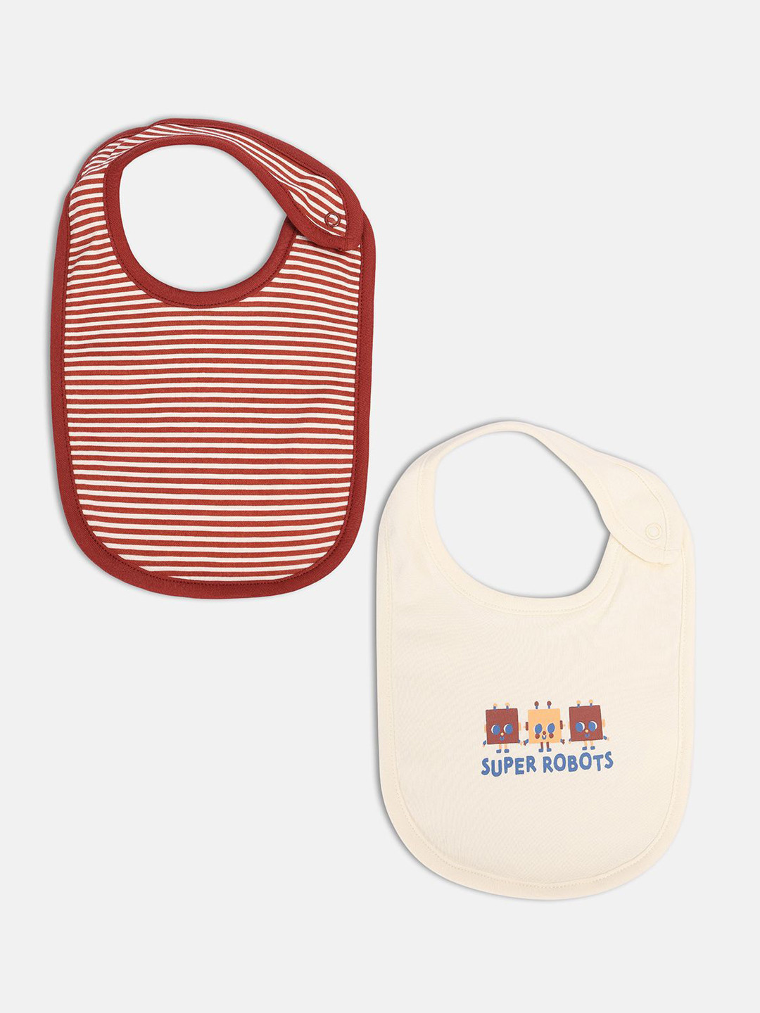 

MINI KLUB Kids Pack Of 2 Pure Cotton Bibs, Red