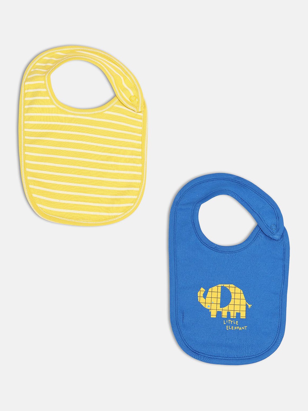

MINI KLUB Infants Pack Of 2 Printed Pure Cotton Bibs, Yellow