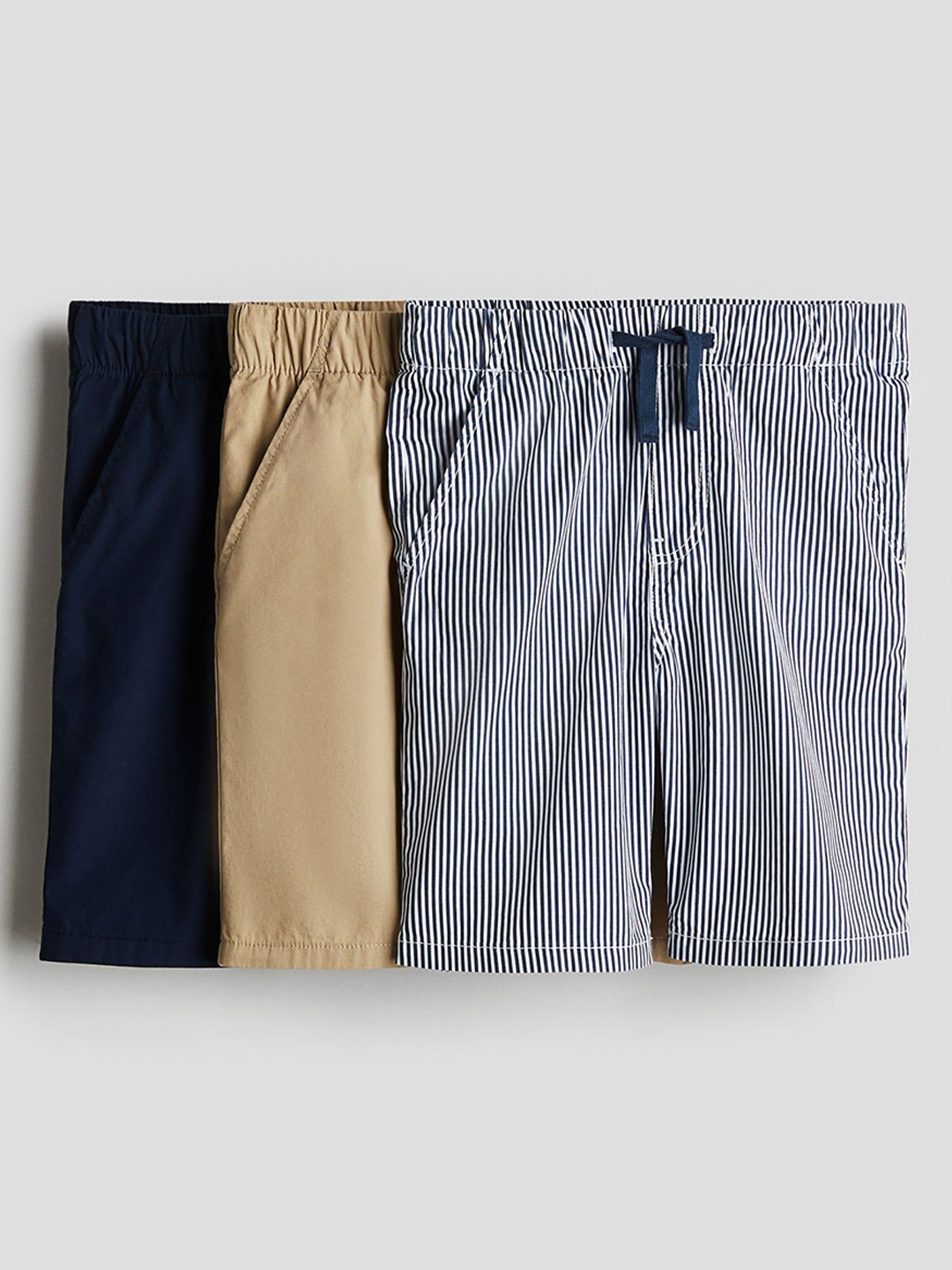 

H&M 3-Pack Cotton Shorts, Blue