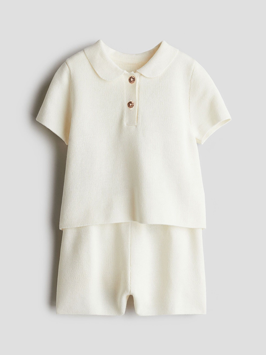 

H&M Girls 2-Piece Fine-Knit Set, White