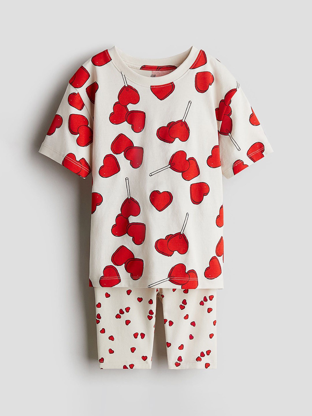 

H&M Girls 2-Piece Printed Set, Beige