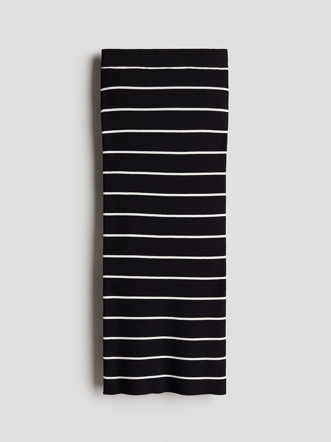 

H&M Rib-Knit Skirt, Black