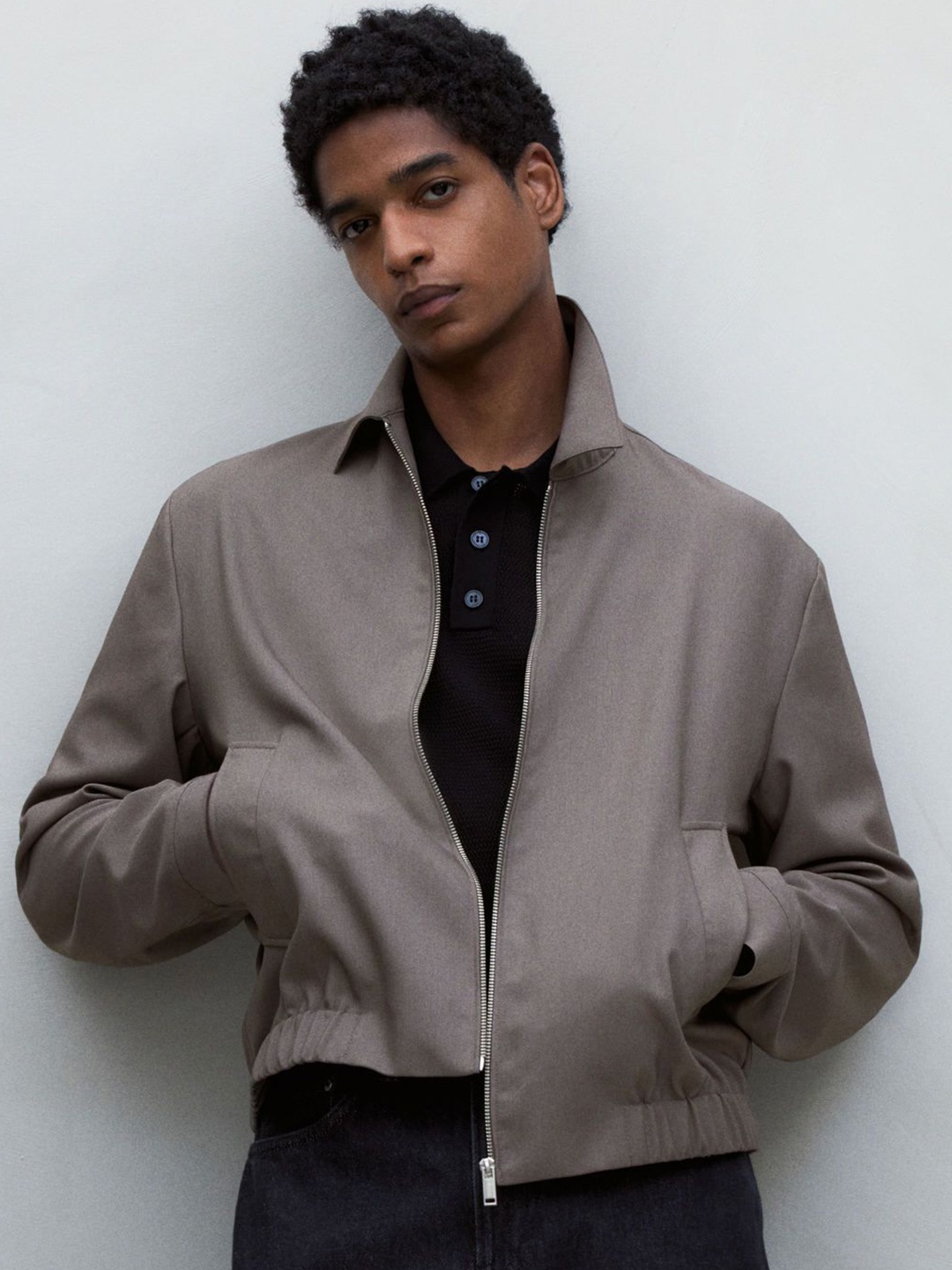 

H&M Regular Fit Twill Jacket, Beige