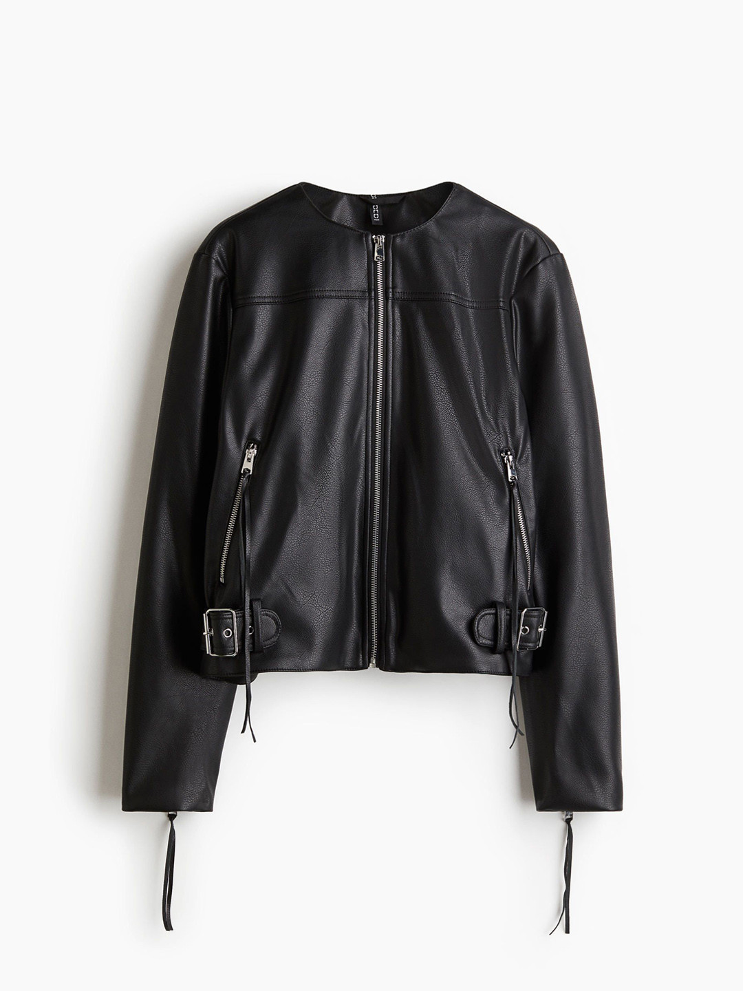 

H&M Coated Biker Jacket, Black