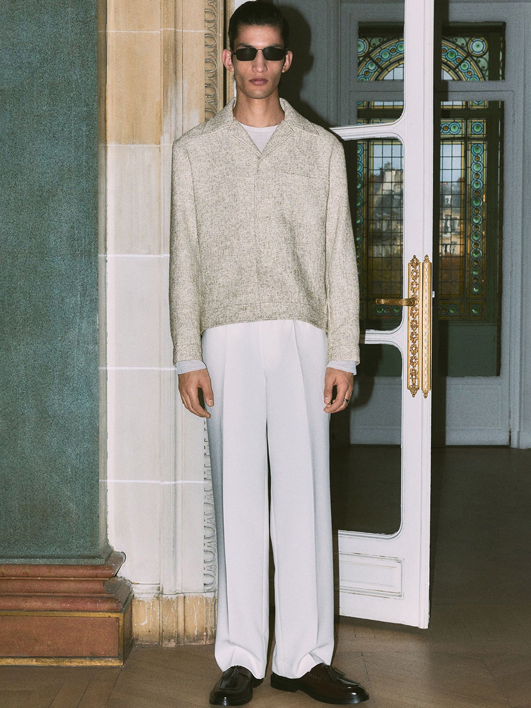 

H&M Regular Fit Woven Jacket, Beige