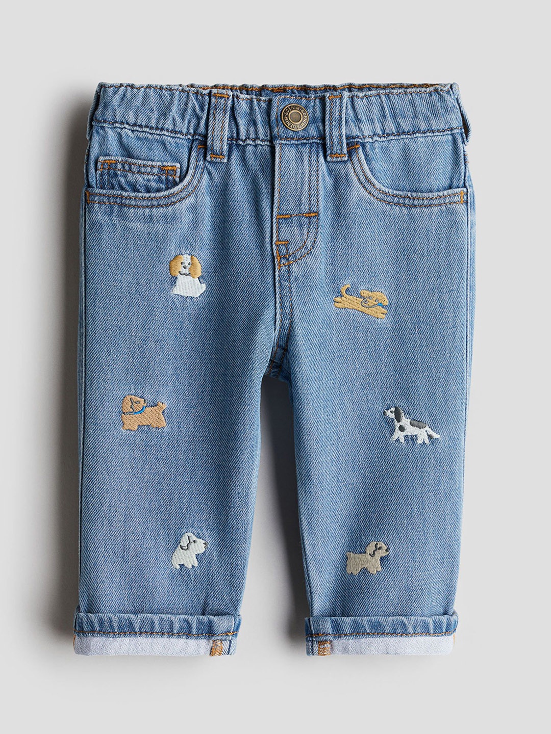 

H&M Embroidery-Detail Jeans, Blue