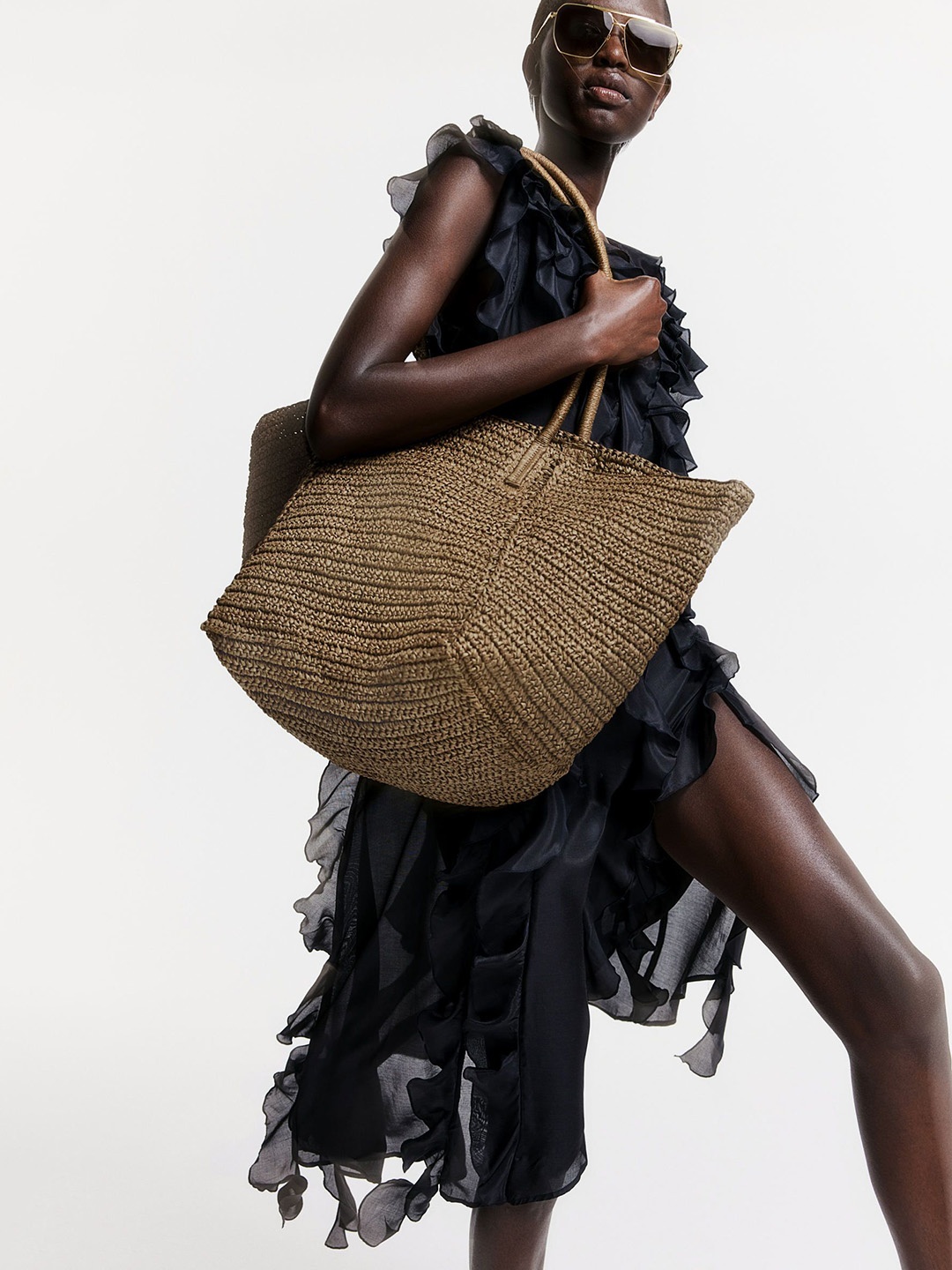 

H&M Straw Shopper, Green
